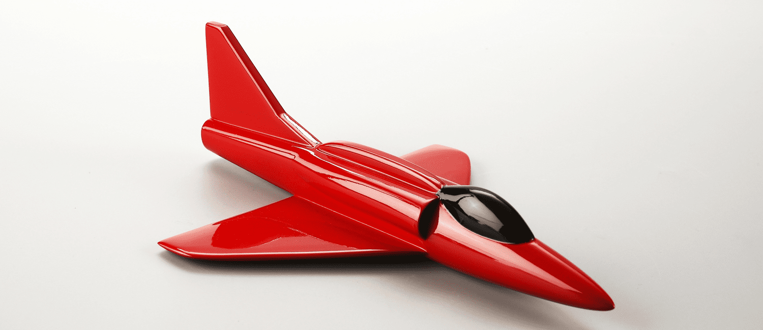 3D-gedruckter Flugzeugprototyp aus Harz, lackiert