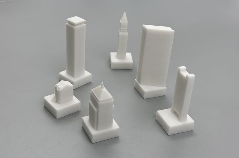 3D-gedruckte Schachfiguren, Nylon, PA 12, weiß, 3