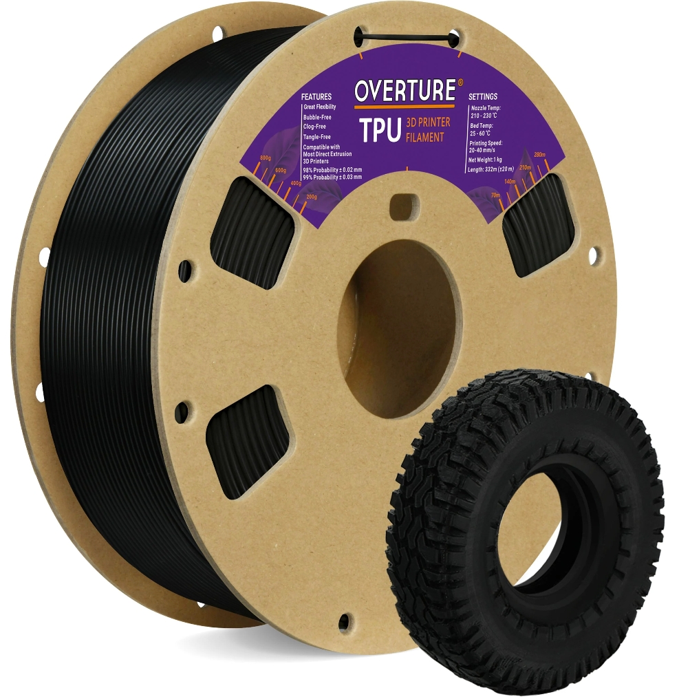 Overture TPU 3D-Druckerfilament Overture TPU 3D Printer Filament