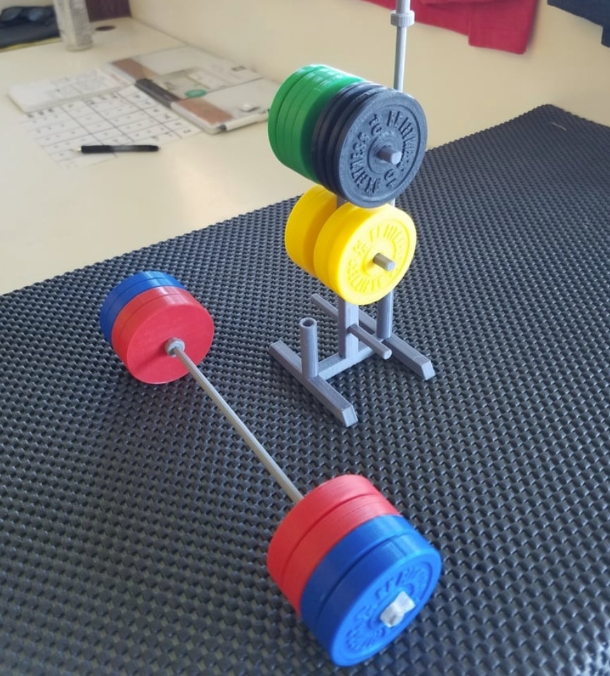 3D-Modell eines olympischen Tisch-Hantelsets Desktop Olympic Weight Set 3D Model