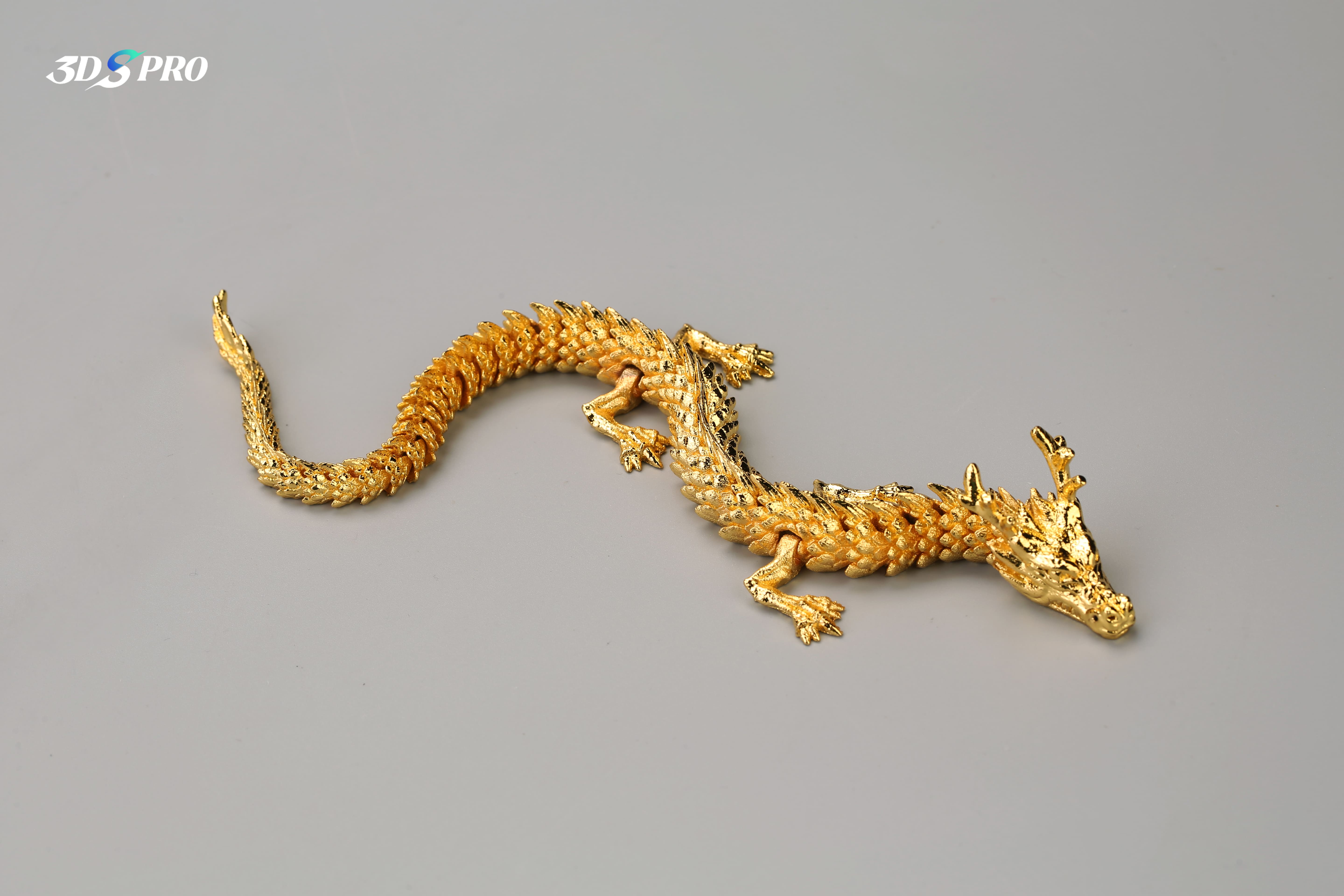Drache aus Metall, 3D-gedruckt 3d printed dragon_electroplated