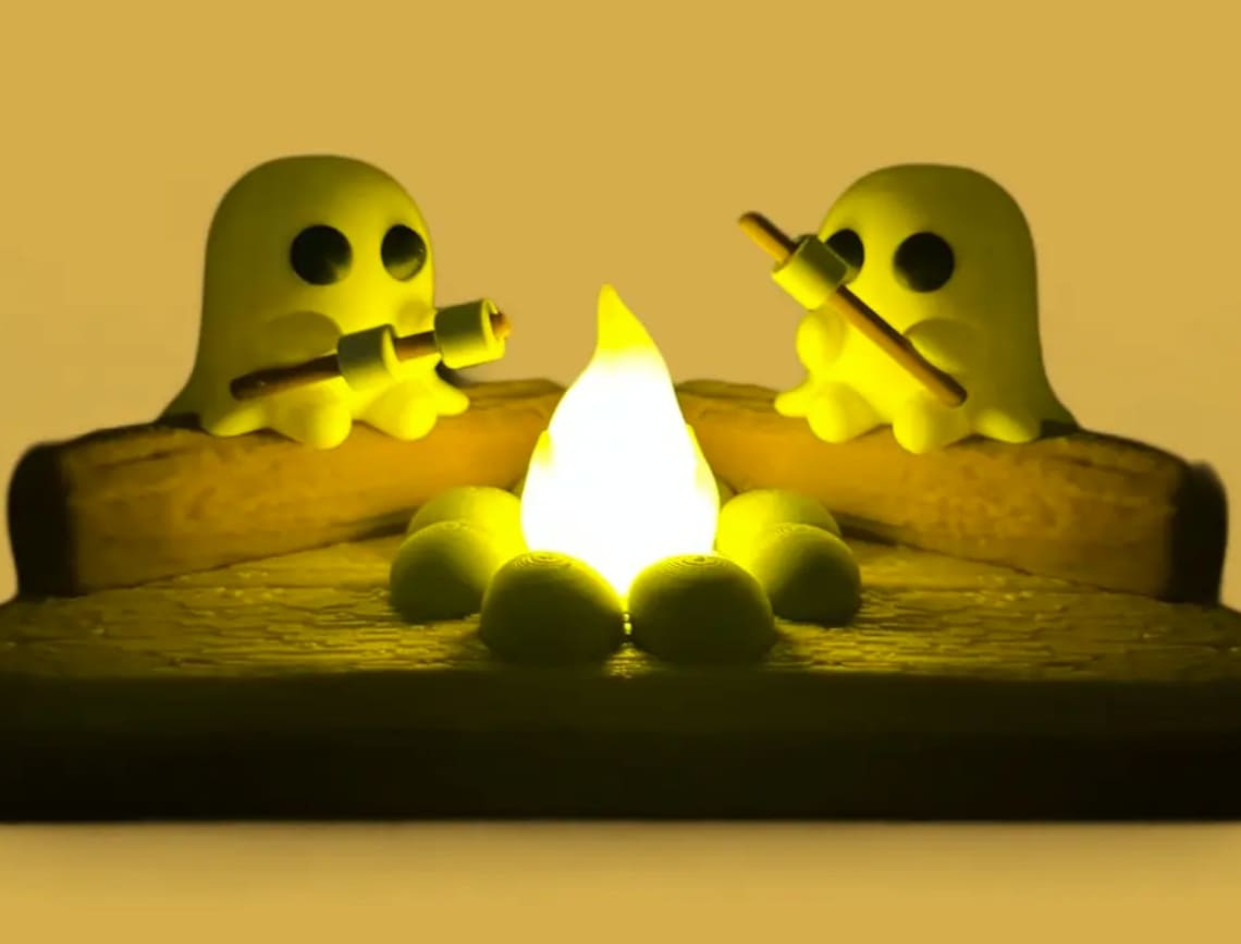 Halloween-3D-Drucke – geisterhaftes Lagerfeuer halloween 3d prints_ghostly campfire