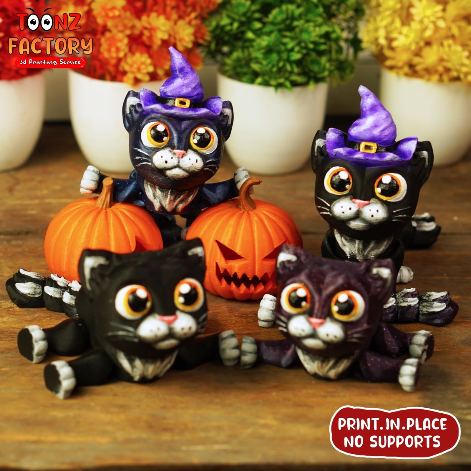 3D-gedruckte Katze – niedliche, bewegliche Katze für Halloween 3d printed cat_cute articulated cat for halloween
