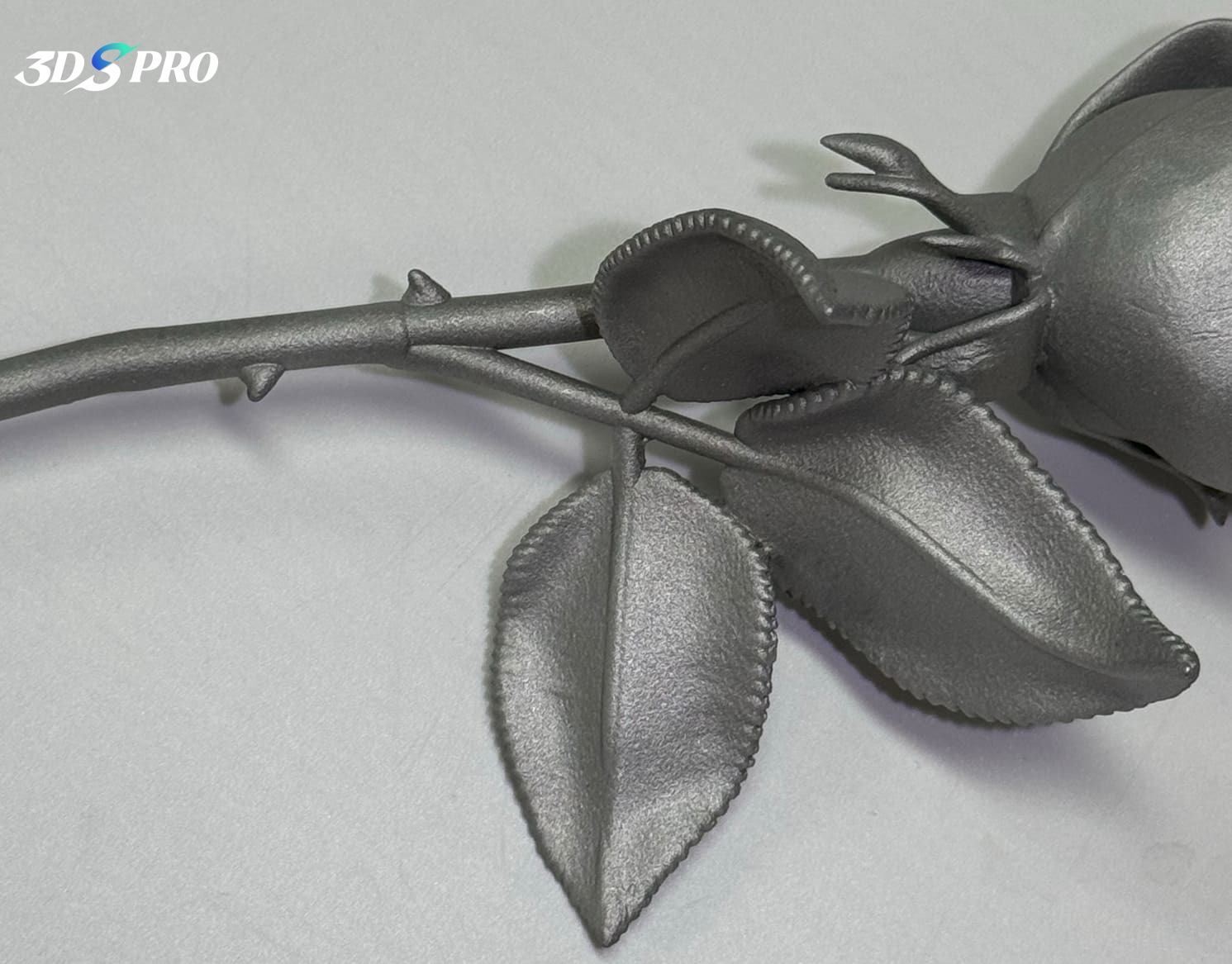 3D-gedrucktes Rosé-Metall, 3D-gedruckte Details 3d printed rose_metal 3d printed_details