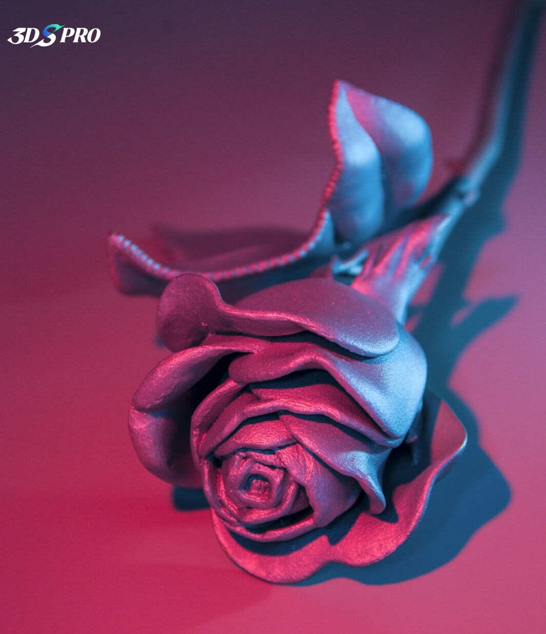 3D-gedrucktes rosafarbenes Aluminium 3d printed rose_aluminum 3d printing
